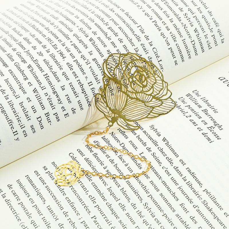 Chinese Style Handmade Book Mark Golden Lotus Sunflower Bookmarks Reading Marker For Book Lover Gifts For Friend