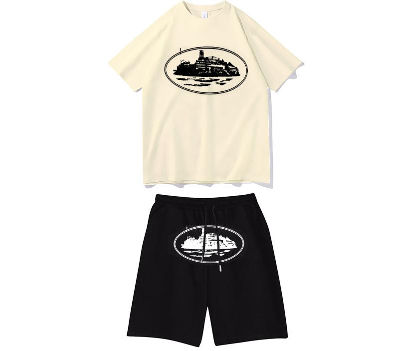 Grenzüberschreitende T-Shirts, Pullover, Unisex-Sweatshirts und Jogginghosen-Sets mit Motiv der Alcatraz-Insel, Street-Hip-Hop-Outfits