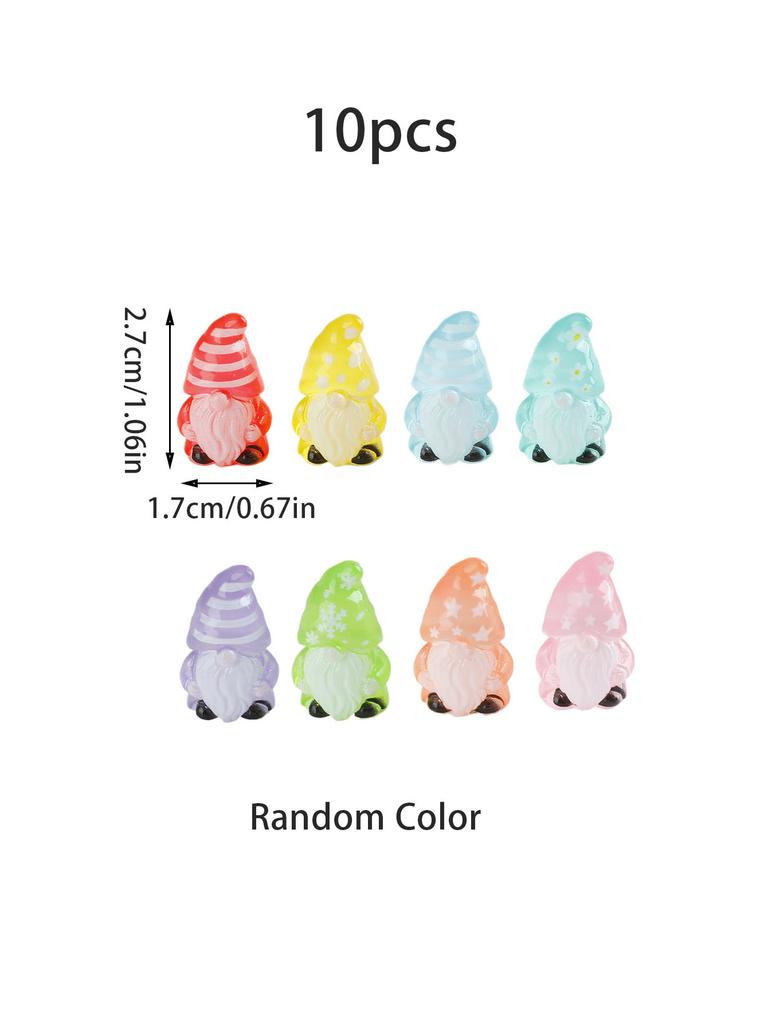 10/20Pcs Gnomes Figurines With Stars Snowflakes Patterns Luminous Resin Christmas Glow In Dark Decor For Fairy Garden Gift