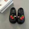 Cartoon thick-soled non-slip cute breathable two wearing hole shoes women's summer strawberry cool slippers beach shoes