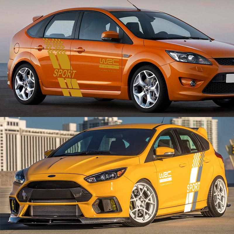 Car Both Side Stickers For Ford Focus 2 3 MK2 MK3 Auto Racing Sports Styling Vinyl Film Decor Decals Auto Tuning Accessories
