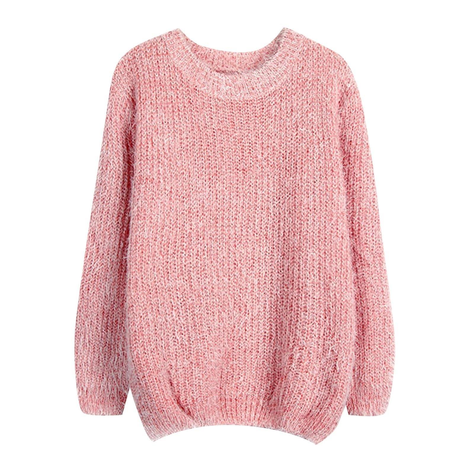 

Женский свитер, нижняя часть рубашки, свободный мохеровый женский вязаный свитер, круглый вырез, свитер One Size