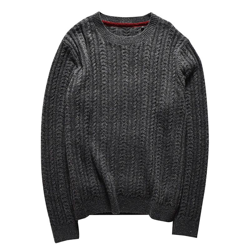 No Replenishment Wool + Log Tencel! Export Men's Clothing Factory Balance Cargo with Logo Cut Off Casual Knitting Round Neck Sweater Men