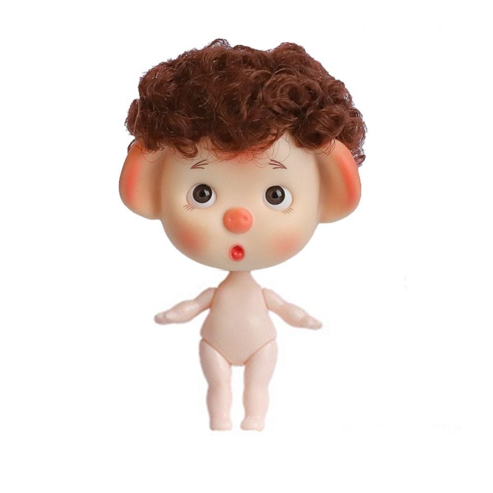 Pig Head 1/12 BJD Movable Joint Doll Body Toys Doll Head with Hair  Children