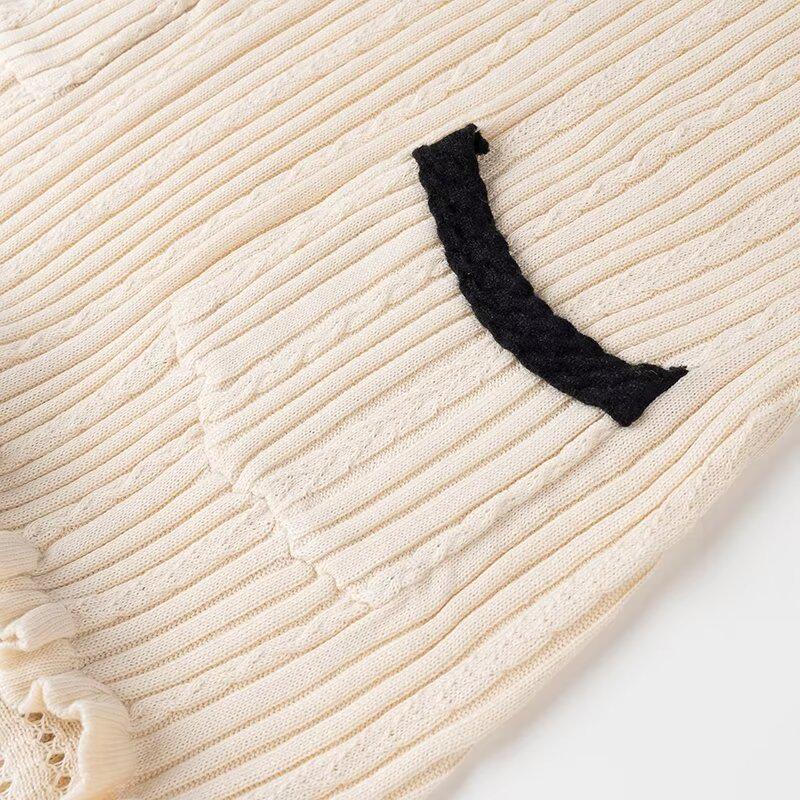 2024 Autumn Women's European & American Style Color Block Knitted Vest Dress