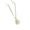 Light Luxury Full Diamond Micro-Inlaid Zircon Moon Fritillary Kitten Necklace Copper Electroplated Real Gold Pendant
