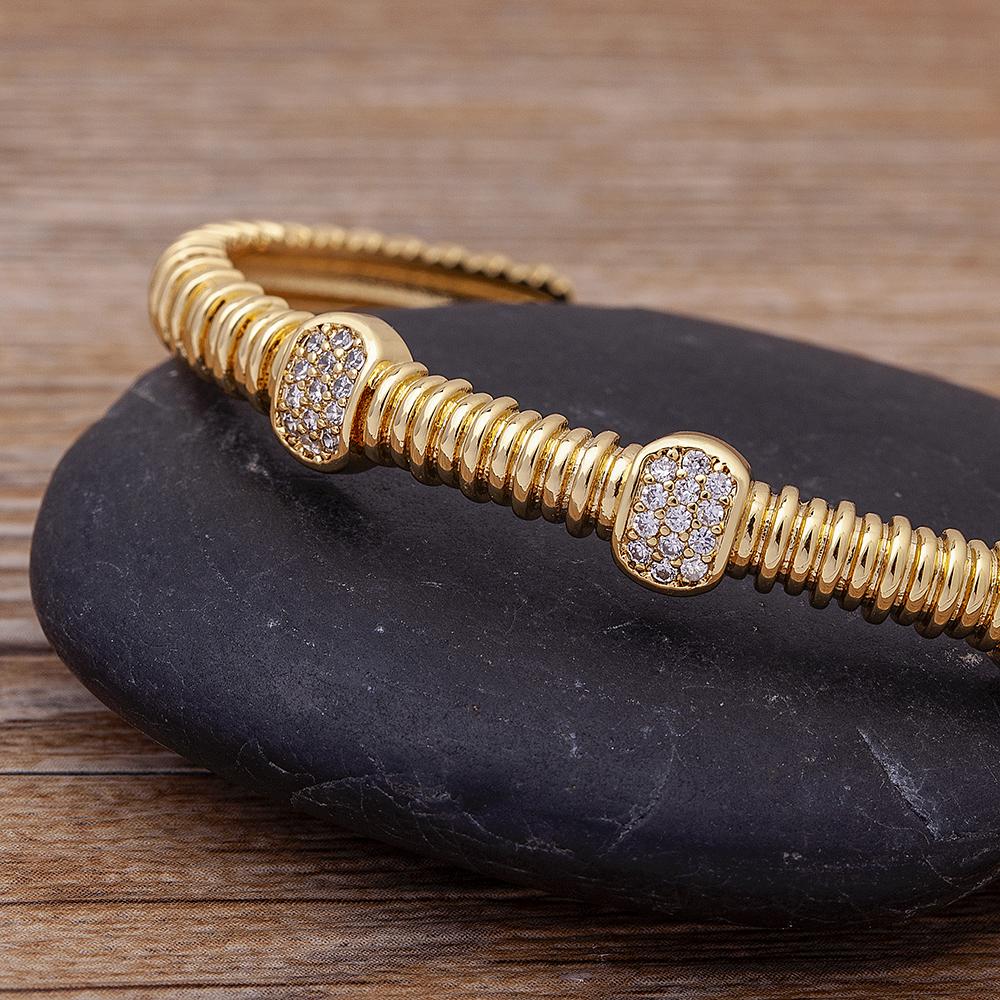 AIBEF New Fashion 8 Styles Punk Copper Zircon Bracelet for Women Crystal Open Cuff Bangles Accessories Jewelry Gift Dropshipping
