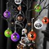 Halloween 6cm painted electroplated ghost ball dark skull pumpkin decoration set tree hanging party pendant