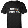 I Teach Amazing Kids Autism Pride In Progress Autism Educator TShirt  Puzzle Heart Design Cotton Teacher Printed Tshirt Tops