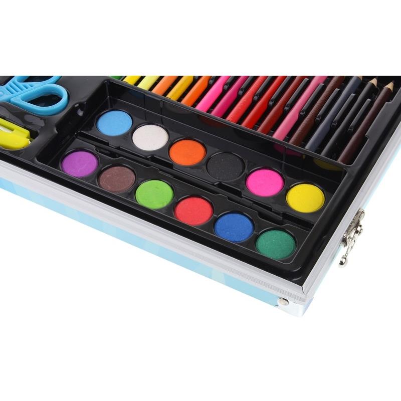 Artistic Painting Set - Crayons, Paints, Markers, Case, 150 pcs - Blue