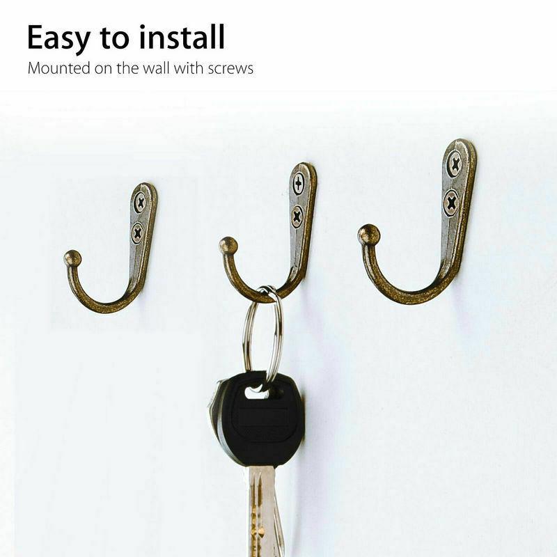 1/2SETS Key Hanger With Screws Wall Mounted Retro Kitchen Bathroom Accessories Anti-collision Home Storage Hook Organizer