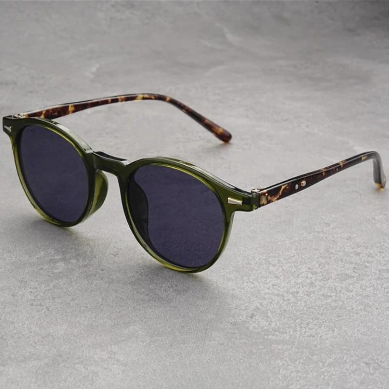 Fashionable and Minimalist Rice Nail Round Frame Myopia Glasses Women's High-end Trendy Versatile Anti Glare Men's Sunglasses