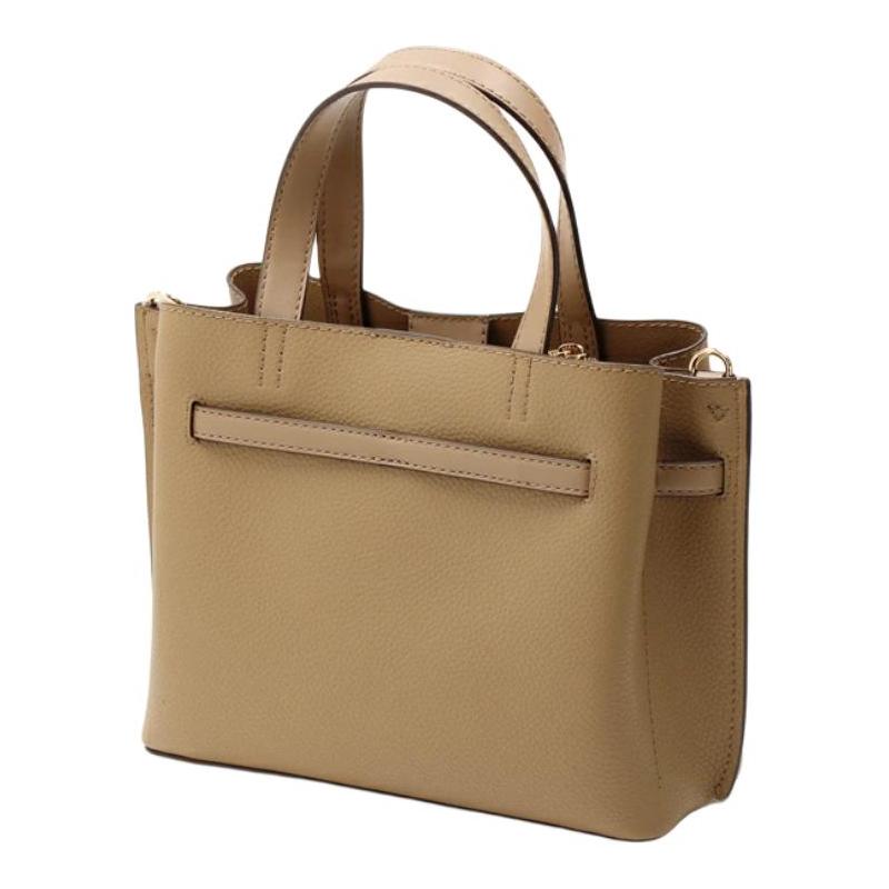 Michael Kors Emilia Harf Logolu Tote Çanta Tote Çanta Alışveriş Çantası Omuz Sığır Derisi Deri El Çantası Küçük Kadın Bej