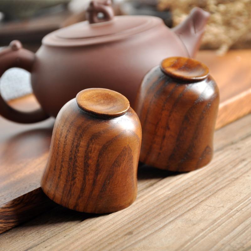 Handmade Tea Cup Natural  Solid Wood Reverse Edge Small Cup Delicate Simple Sour Date Wood Wine nd Tea Cups, Cool Cups