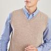 Men's Loose Fit Wool Crew Neck Sweater Vest - Sleeveless Pullover for Spring & Autumn