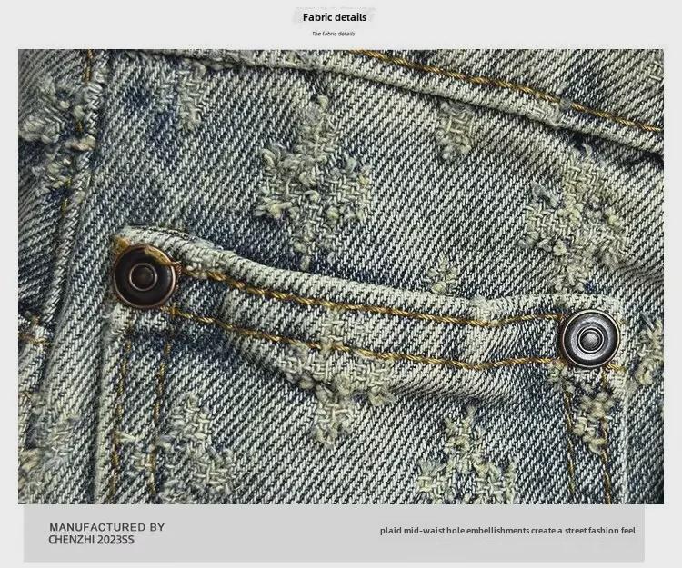 Men's Retro Hong Kong Style Loose Denim Shorts - Trendy Korean Design