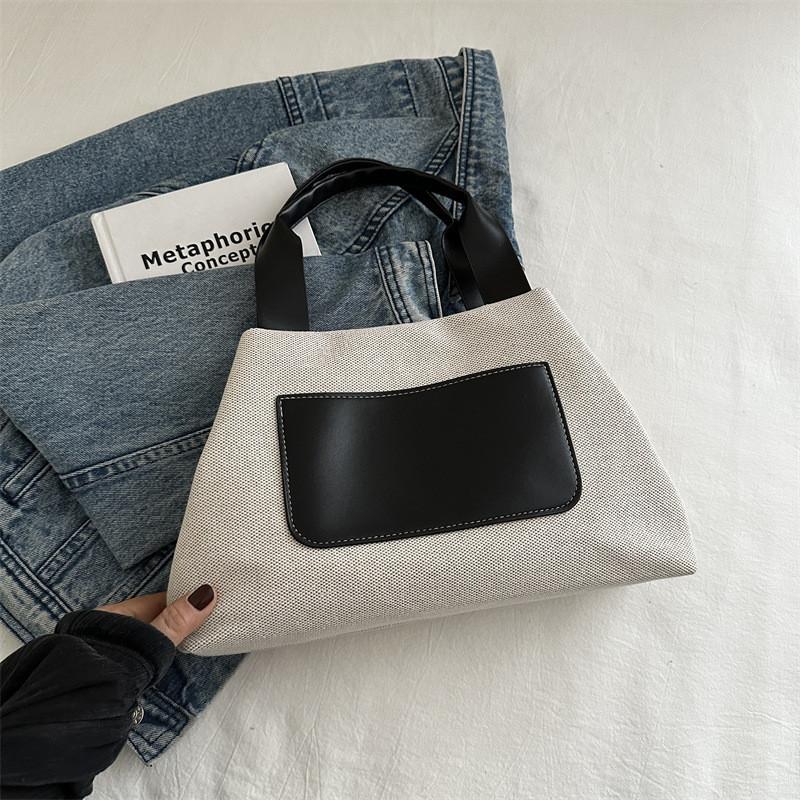 Модная женская повседневная сумка-ведро на плечо, стильная холщовая сумка-тоут, ручная сумка, черная, желтая, коричневая StyleA