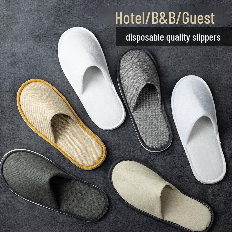 Star Hotel Bed & Breakfast Non-Slip Disposable Slippers - Customizable Logo