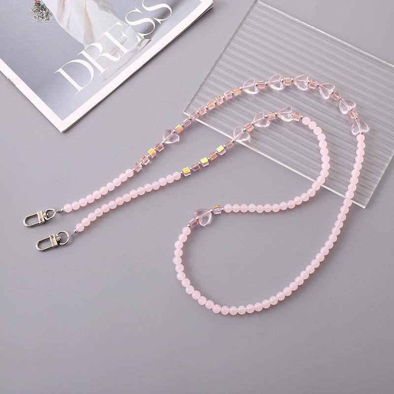 Yi Lian Acrylic Beaded Phone Chain: Pearl Crossbody Strap Charm for Women