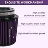 3 3.5 4 Inches Cold Air Intake Filter 76mm 89mm 101mm High Performance Washable Clamp-On Replacement Cone Air Filter 3 in 1 Size Purple