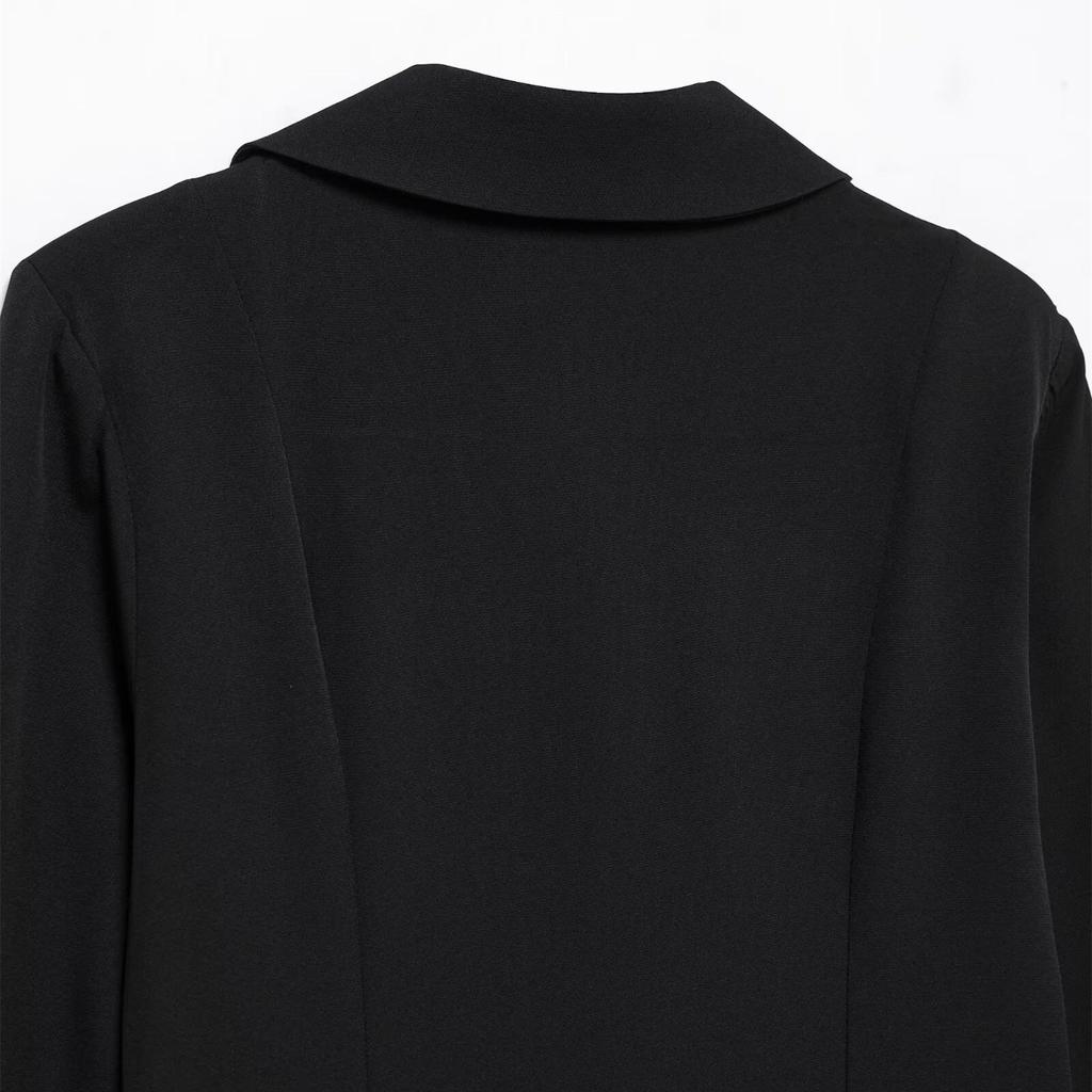 2025 Spring Women's Elegant Fur Patchwork Slit Dress