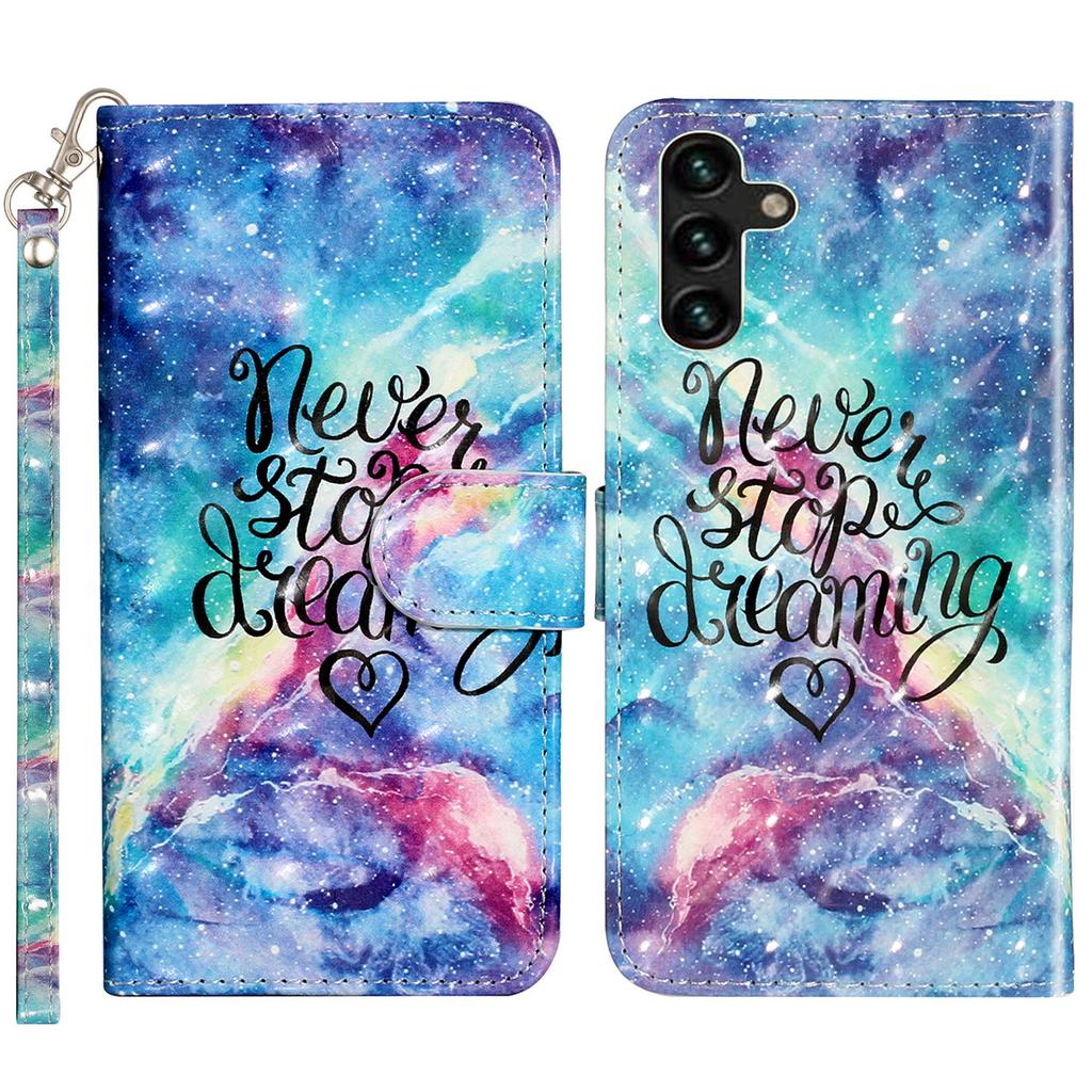 For Samsung Galaxy S24 FE Case 3D Pattern Leather Wallet Flip Phone Cover with Strap