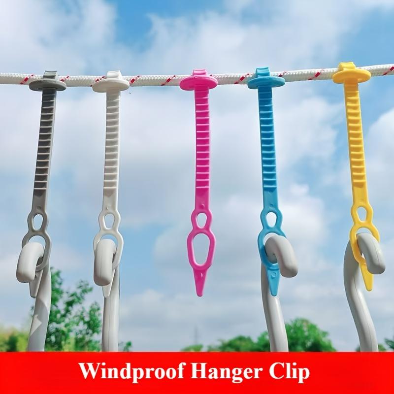 10pcs Windproof Clothes Hanger Clips - Non-Slip, Thick Plastic Hooks for Secure Drying,Laundry Clips, Suitable for Laundry Room
