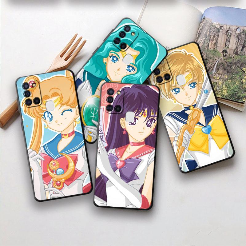 TPU Soft Case for Samsung Galaxy A30 A70 A71 A50 A51 A01 A40 A20e A20s A10 A20 A04 A03 Armor Cover Lovely Sailors-WarriorGirl