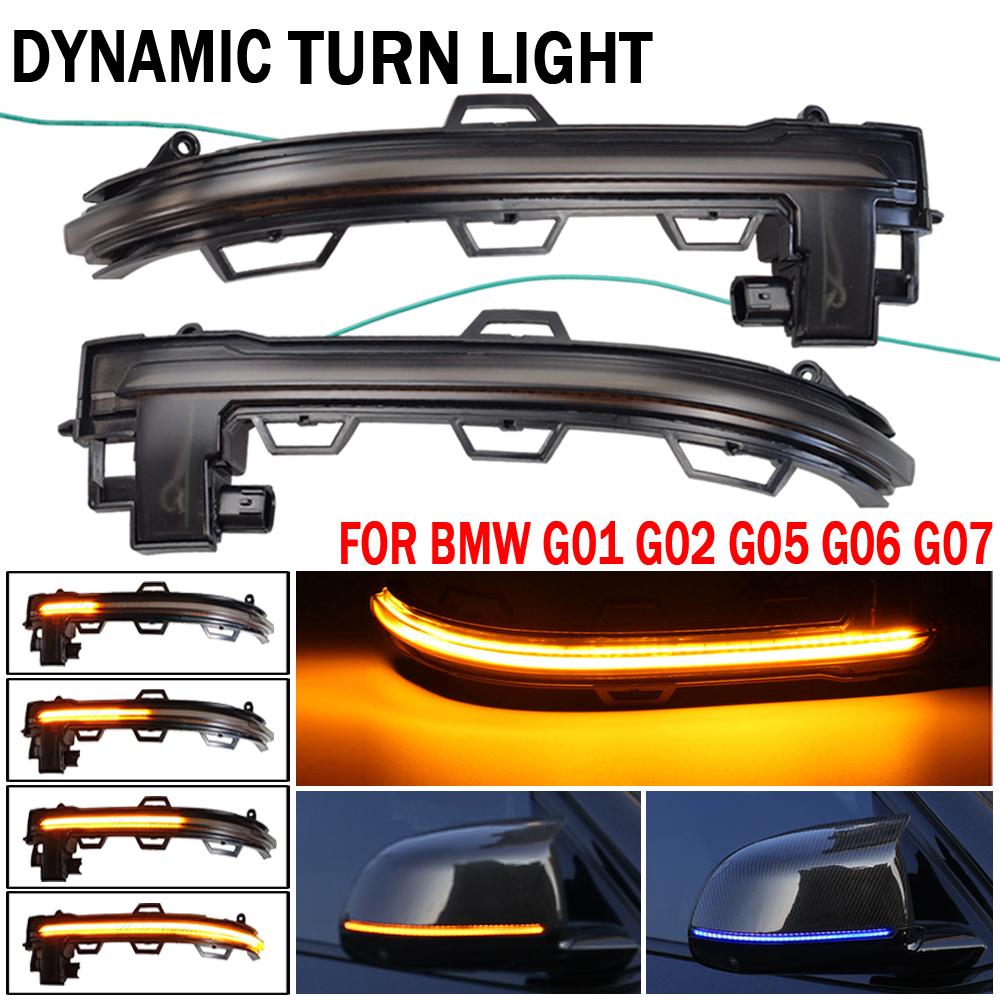

2PCS Dynamic Turn Signal LED Light Flowing Water Blinker Flashing Indicator For BMW X3 X4 X5 X6 X7 G01 G02 G05 G06 G07
