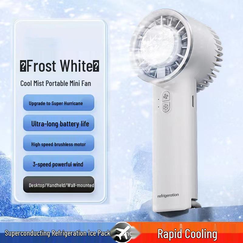 Top-Selling Portable Rechargeable Ice Pack Handheld Fan with Display Screen for Outdoor Summer Travel Cooling