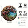 Hisun Tin Sign Vintage D Effect Blossom Tree Round Tin Sign Retro Floral Nature Themed Metal Wall Art Plaque Waterproof Rustic Iron Painting