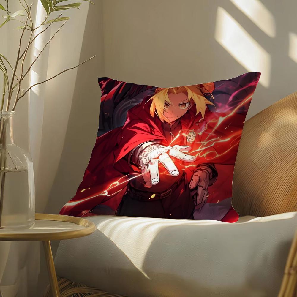 Anime F-Fullmetal Alchemist Pillow Case Pattern Printed Pillowcase For Living Room Sofa Cushion Cover & Bedroom Decor