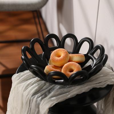 Kreatywna Ceramiczna Taca na Owoce z Wycięciami Geometryczna Taca Domowy Artystyczny Pojemnik do Przechowywania Miska na Przekąski Biurkowy Pojemnik do Przechowywania