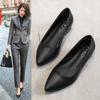 Women's Work Shoes, Autumn and Winter Single Shoes, Soft Leather, Soft Sole, Flat Leather Shoes, Professional Chunky Heel, Mid-heel Women's Shoes