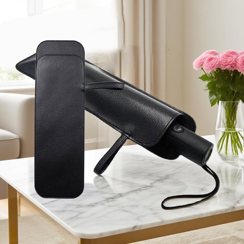 Black Portable Waterproof Umbrella Storage Pocket PU Leather Umbrella Cover Case Water Absorbent Umbrella Bag Ultrafine