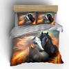 Horses Fiery Art Decor Set Bedding Set with 1 Duvet Cover 2 Pillowcases Single Double King Queen, Gift