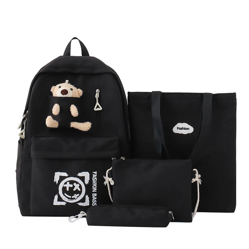 

Школьный рюкзак новый рюкзак набор из четырех предметов высокая ценность школьный рюкзак для начальной школы женский модный тренд простой рюкзак для домашней работы для средней школы