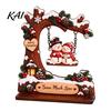 Festive Tabletop Display Wooden Christmas Swing Ornament, Cute Santa Claus Reindeer Penguin 2D Winter Theme Home Accents Flat Decoration for