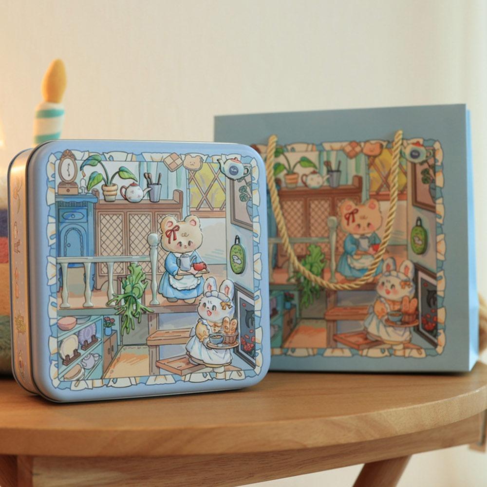 

Square Metal Storage Box Multicolor Candy Box Durable Iron Box Tea Candy Cookies Cake Biscuits 3