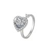 Hot-Selling Heart-Shaped Ring Rotating Real Gold Electroplating Craftsmanship Design Sense Ins Style Female Exquisite Jewelry