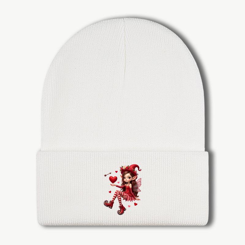 

Cupid Angel HeartShaped Knit Beanie Soft Warm Comfortable Breathable Stretchy Brimless Hat Cute RoUnisextic Fashionable Tr
