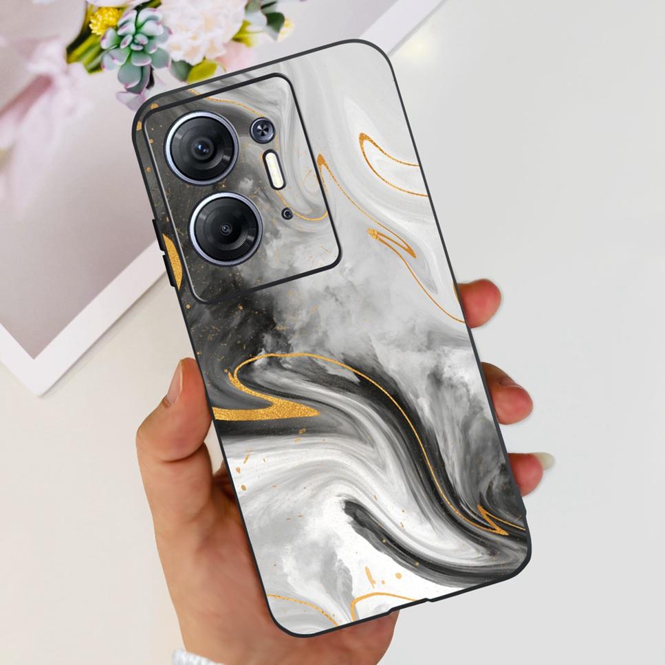 For Infinix Hot 30 5G 6.78" Case Flower TPU Soft Silicon Black Cover For Infinix HOT 30 Hot30 X6832 Astronaut Phone Cases Fundas