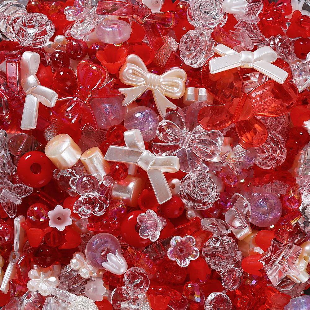 20g/lot Mixed Bowknot Beads Star Heart Butterfly Acrylic Spacer Bead for Jewelry Making DIY Bracelets Necklace Accessories