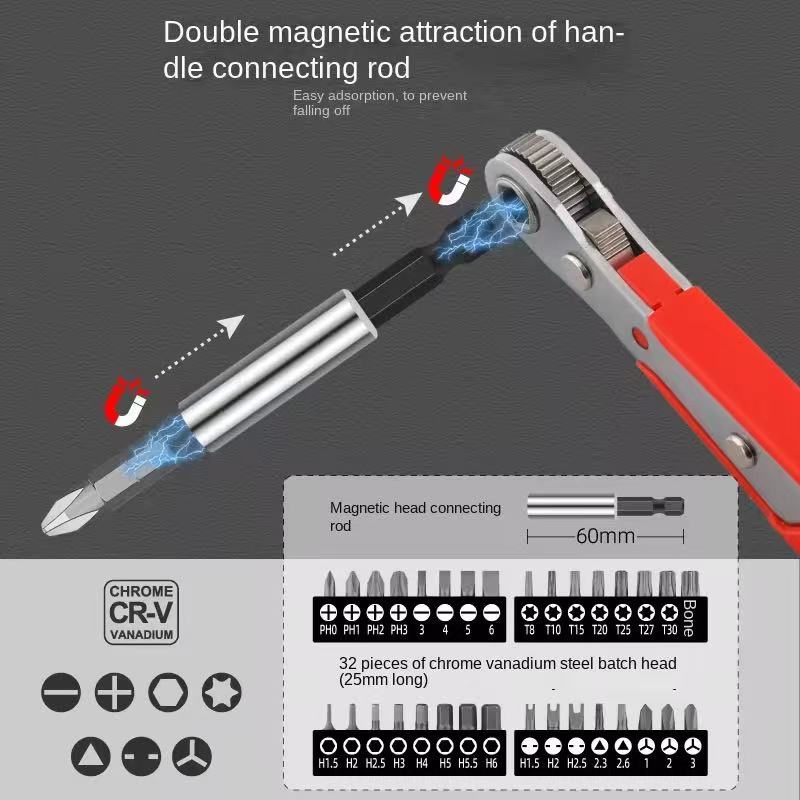 Ratchet Socket Set 1/4 Adjustable Socket Wrench CRV Screwdriver Bit Set 3/8 Socket Set Hand Tools Kit Car Tool