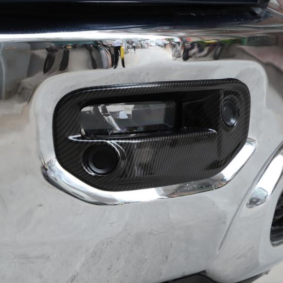 Carbon Fiber Front Fog Light Decor Cover Lamp Frame Trim For Dodge RAM 1500 18+