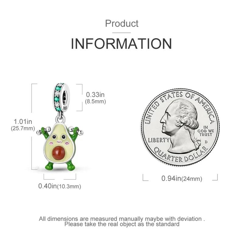 Copper Fashion Avocado Strawberry Cherry Fruit Series Charms Bead Fit Original Bracelets Diy Jewelry Making