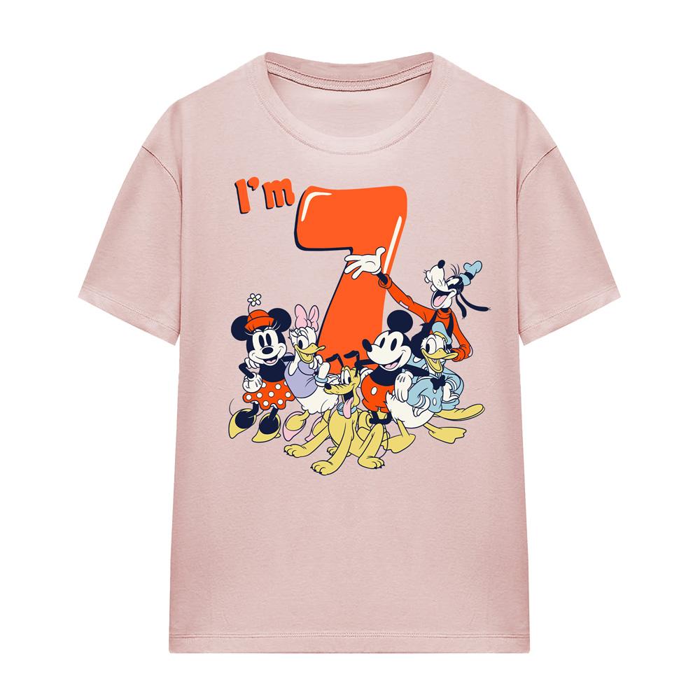 Mickey Mouse & Friends Womens/Ladies Vintage Group 7th Birthday T-Shirt
