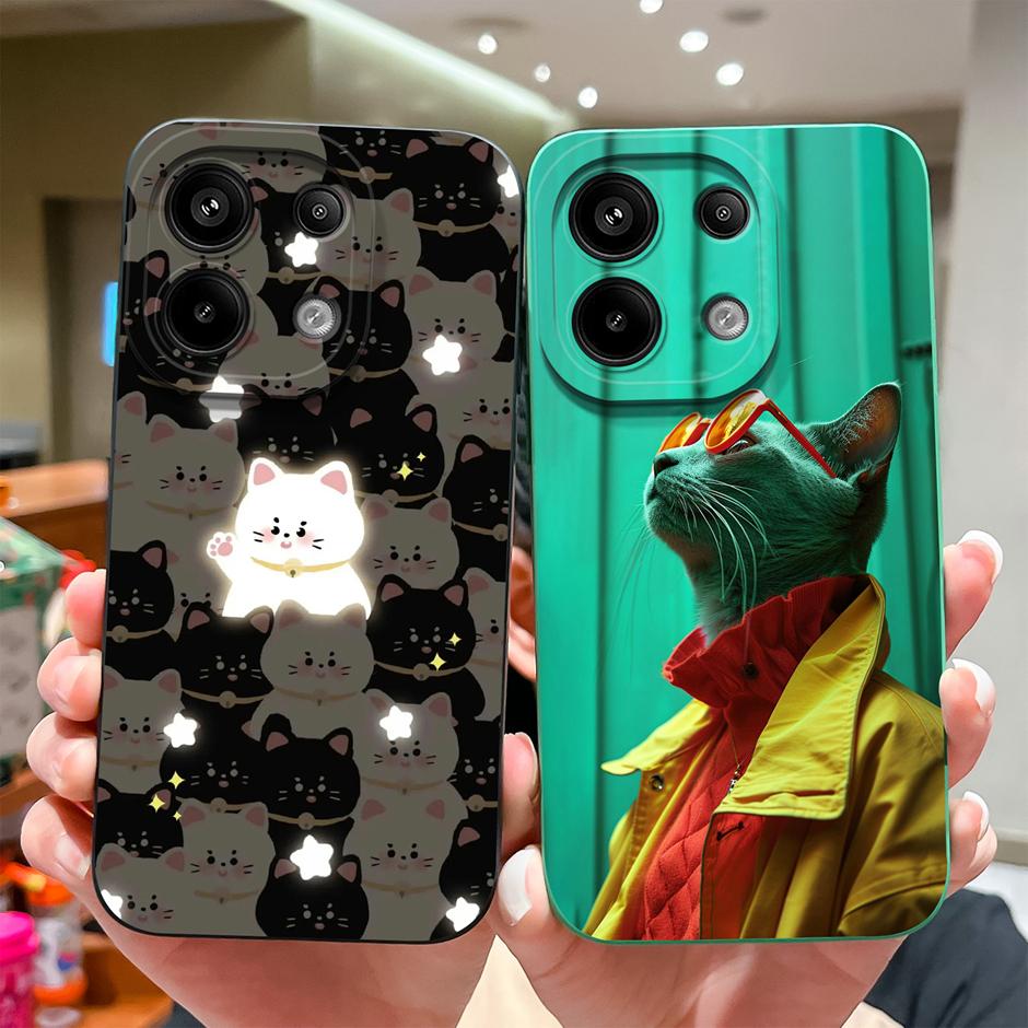 For Xiaomi Poco M6 Pro 4G 5G Casing Fashion Black Coconut Tree Liquid Silicone Soft TPU Cover For XiaomiPocoM6 M6Pro 4G 5G Funda