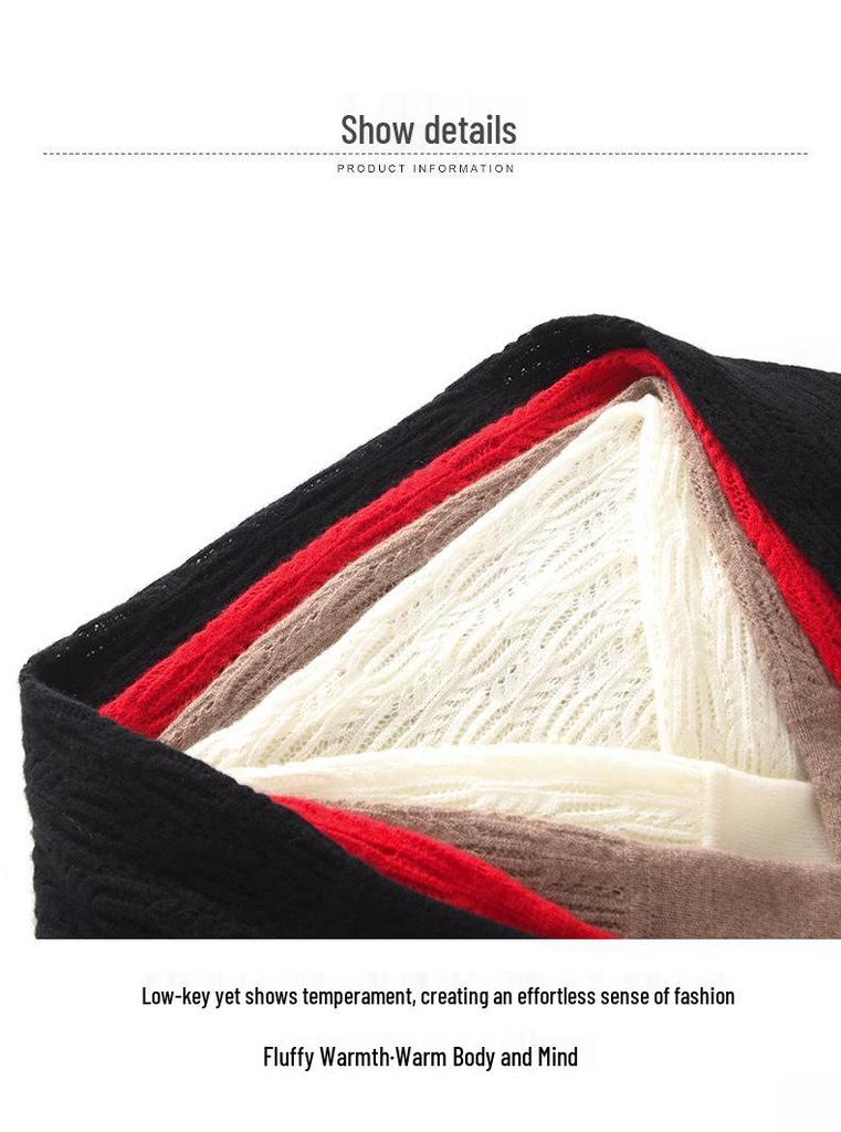 Cashmere Cross-Stitch Knit Shawl for Women - Air-Conditioned Room Cardigan, Shoulder & Neck Protector, Scarf Cape