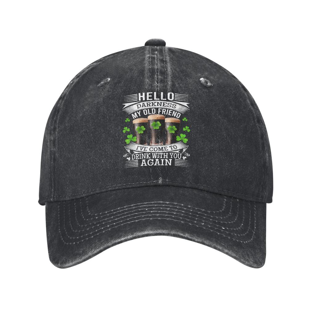 Hello Darkness My Old Friend Irish Beer St Sun Baseball Cap  Trendy Women Men Washed Hip Hop Hats Dropshipping Baseball Caps